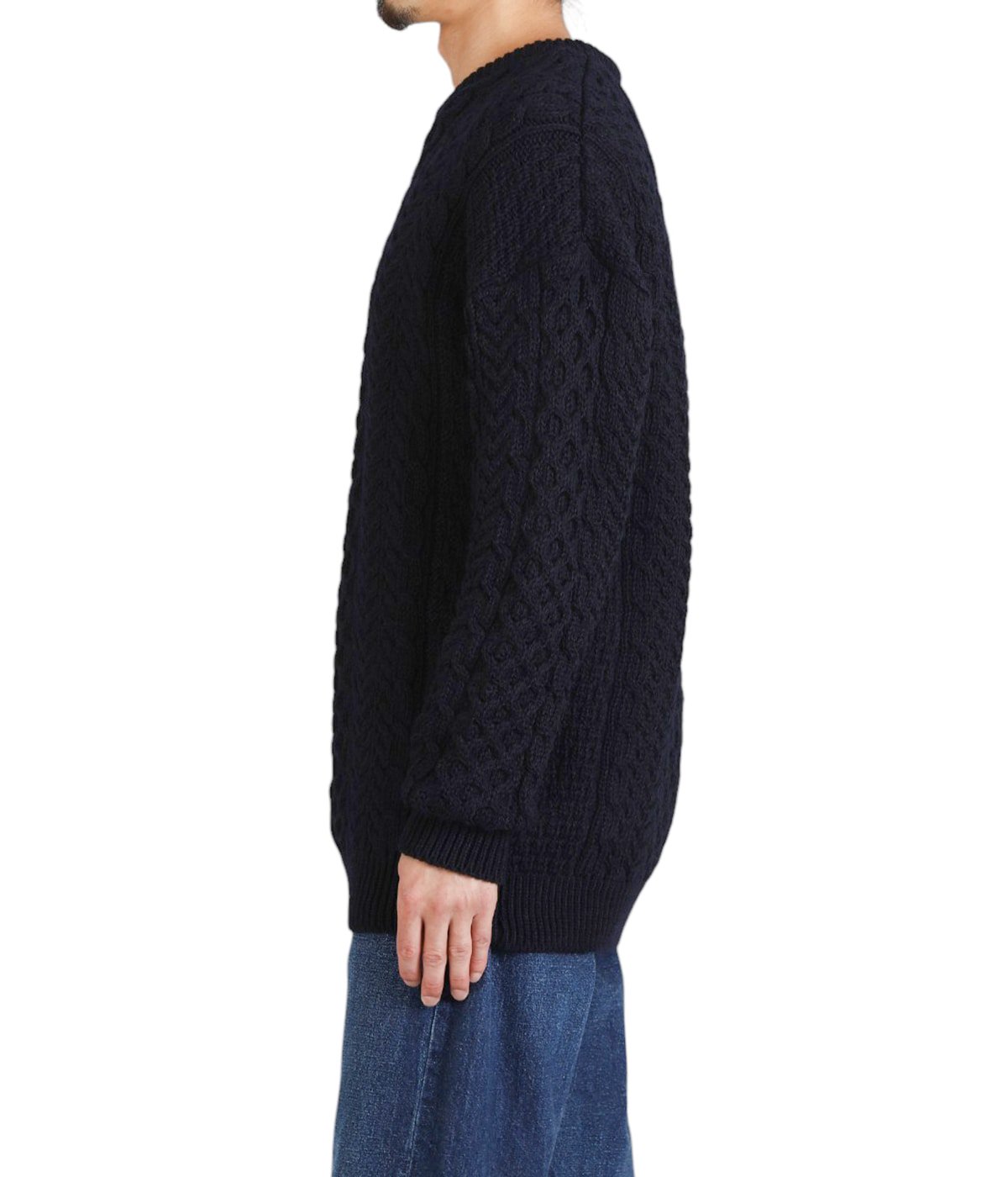 Crew Neck Traditional Aran Sweater | INVERALLAN(インバーアラン 