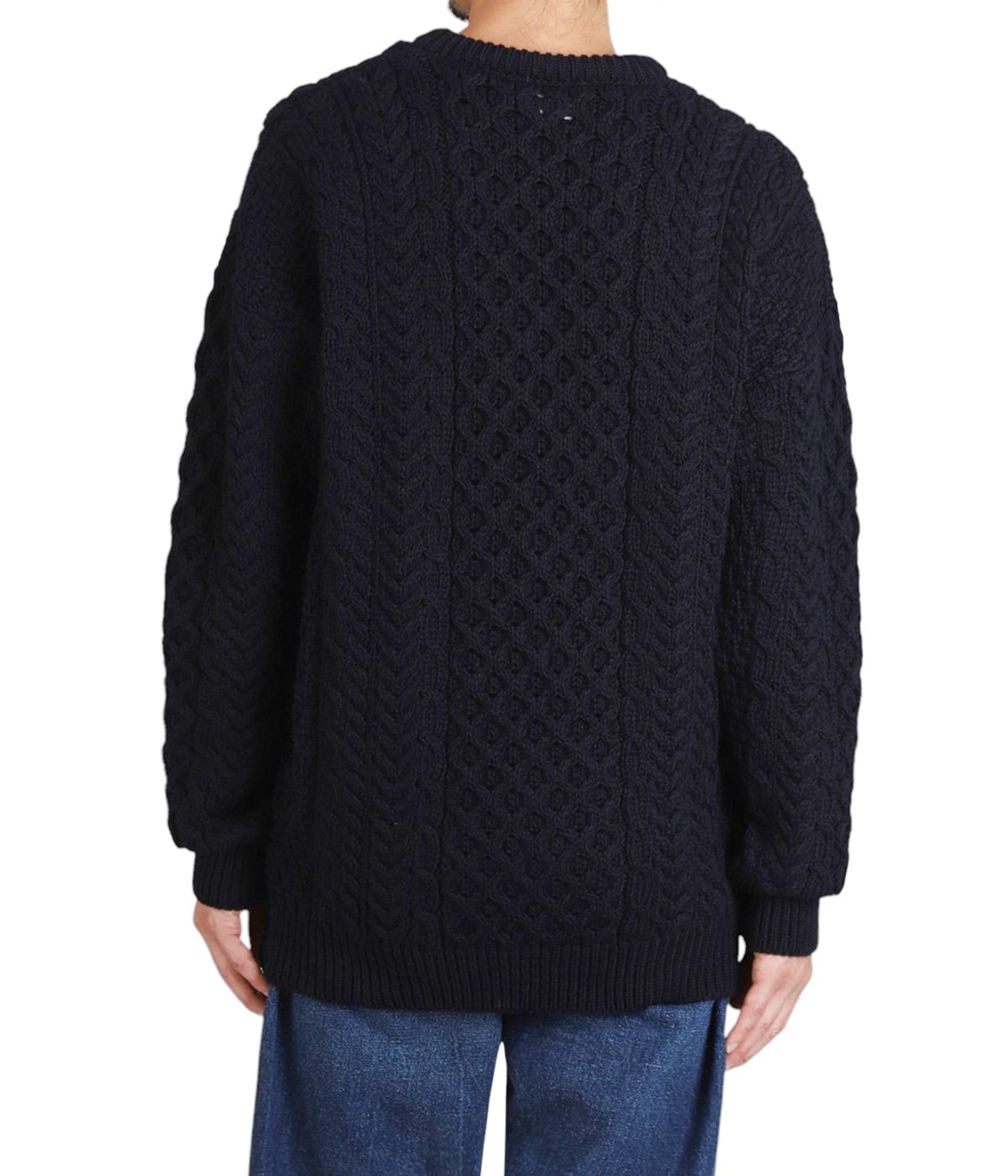 Crew Neck Traditional Aran Sweater | INVERALLAN(インバーアラン 