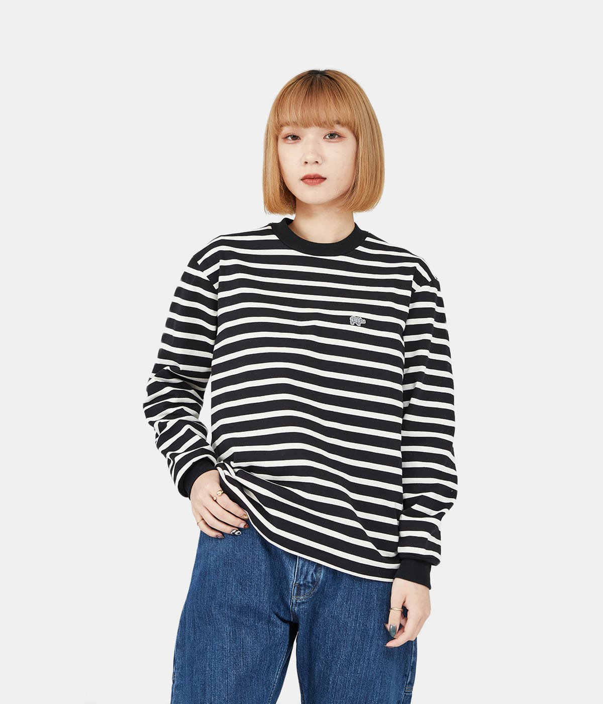 レディース】Striped Cotton Jersey Long Sleeved T-Shirt | Scye(サイ