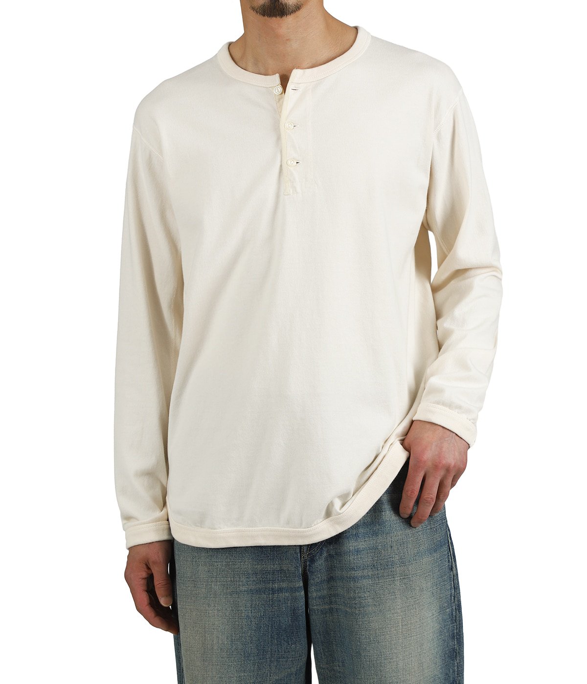 Flat Seam Heavyweight Lengsleeve Henley T Shirt | FULL COUNT 