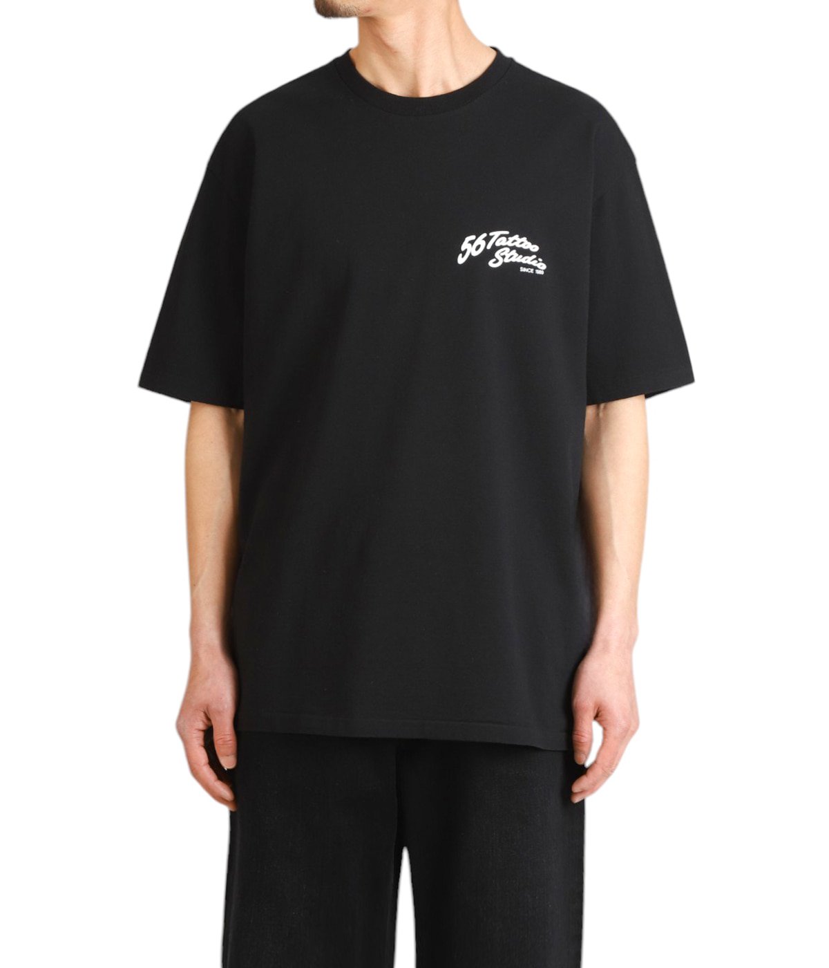 56 TATTOO STUDIO / WASHED HEAVY WEIGHT CREW NECK T-SHIRT