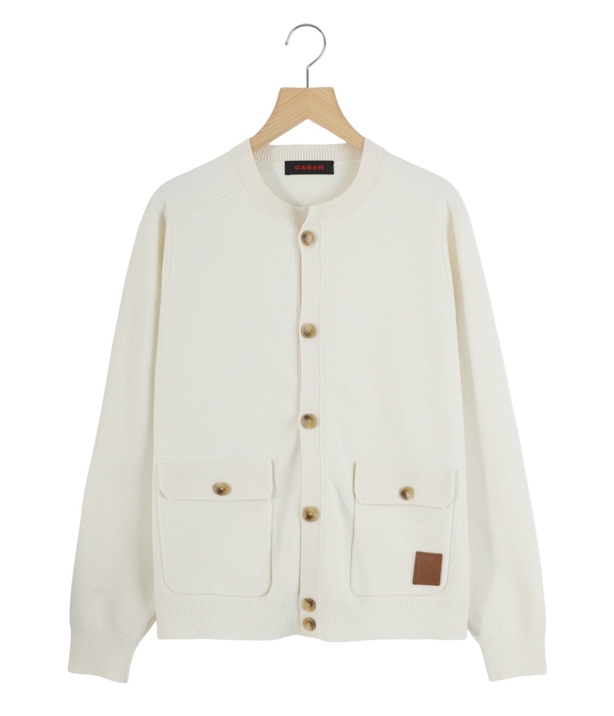CABAN カーディガン　白 CABaN（キャバン） カーディガン コットンカシミヤ クルーネック