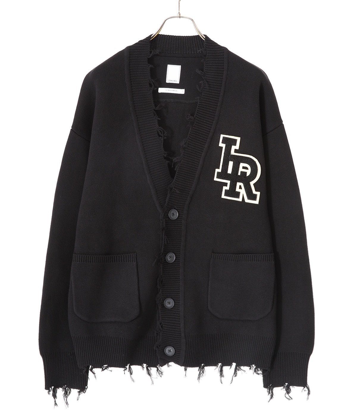 DAMAGED LETTERD CARDIGAN Liberaiders 
