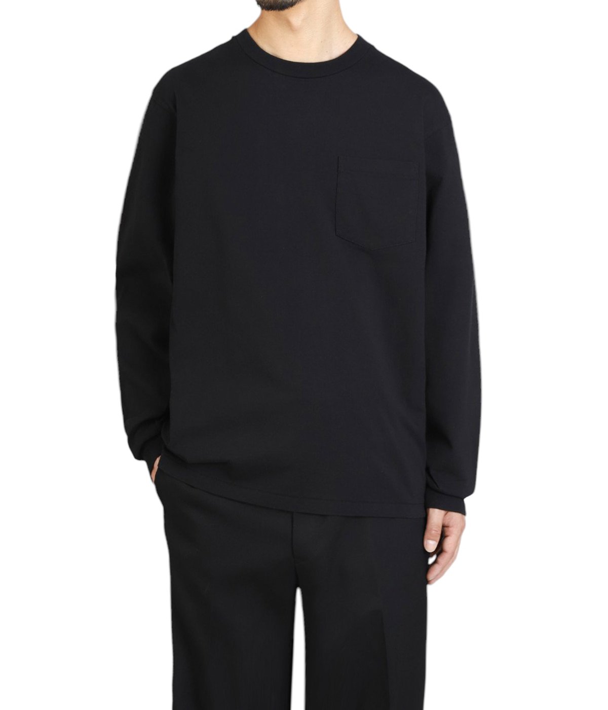 【ALOUND】■OVERSIZE L/S POCKET TEE(黒M)■☆新品 LS POCKET TEE “BLACK“ | AVIREX7522(アヴィレックスナナゴーニーニー