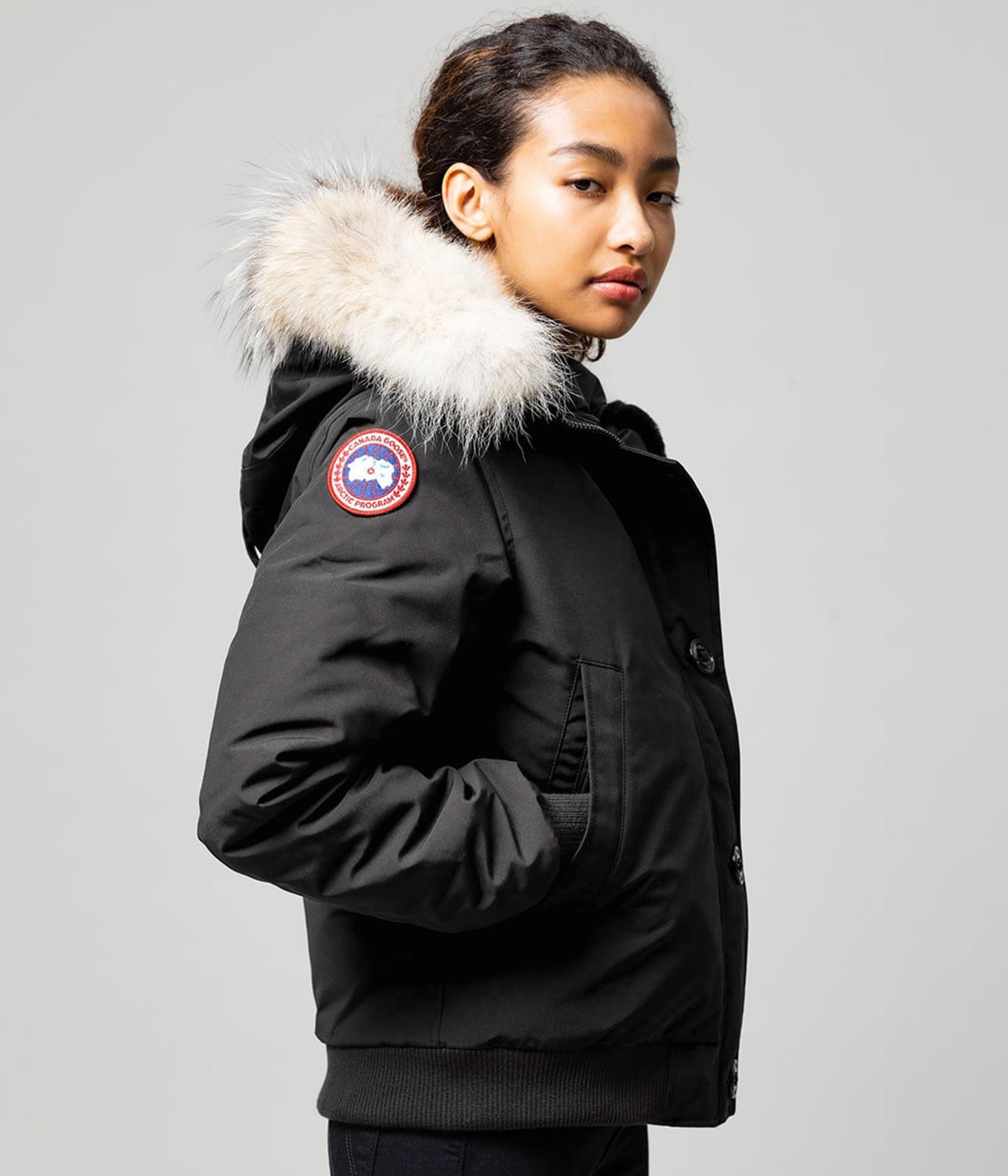 CANADA GOOSE◇LABRADOR BOMBER/ダウンジャケット/M/ナイロン/BLK