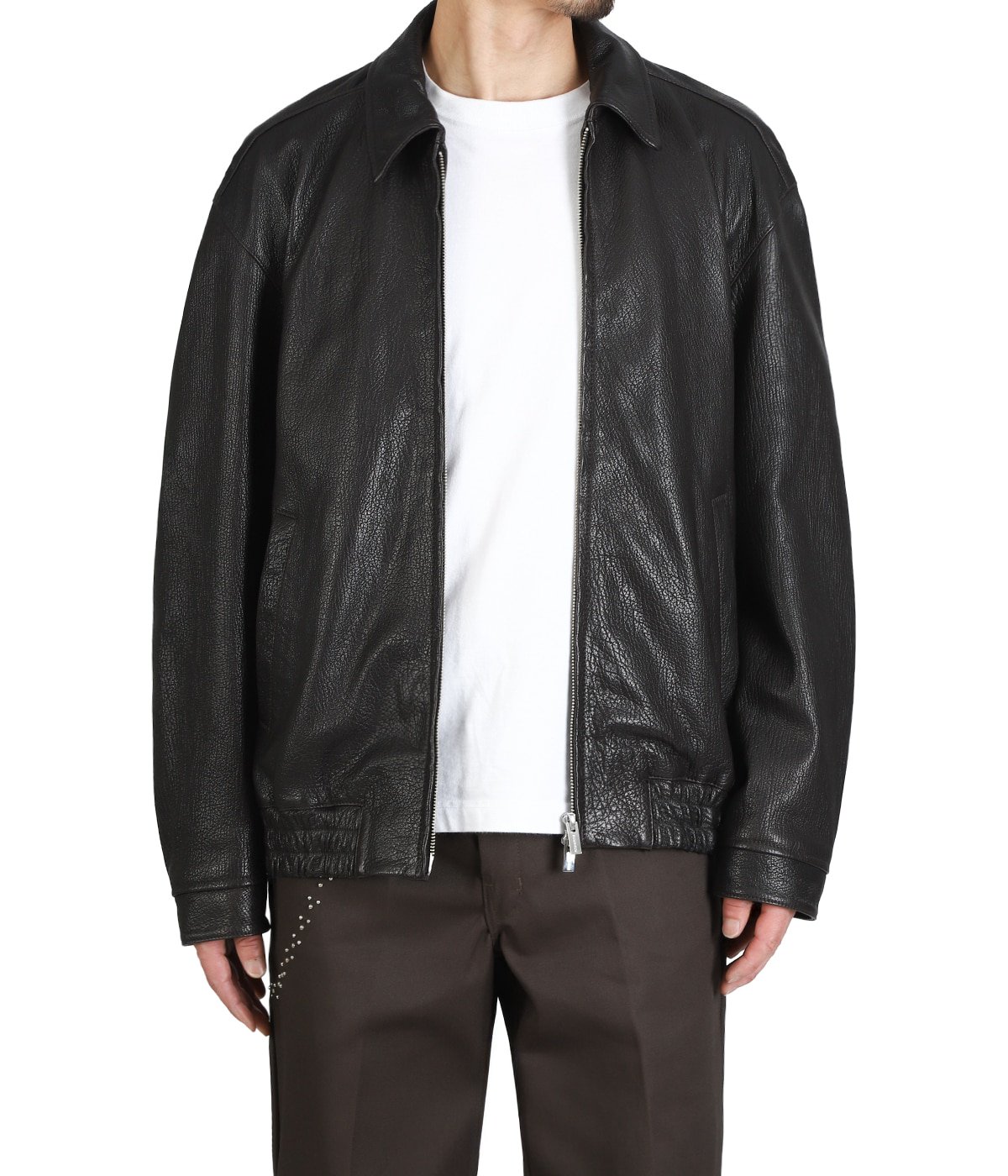 LEATHER ZIP UP BLOUSON ‐Sheep Shrink leather‐ | SEVEN BY SEVEN