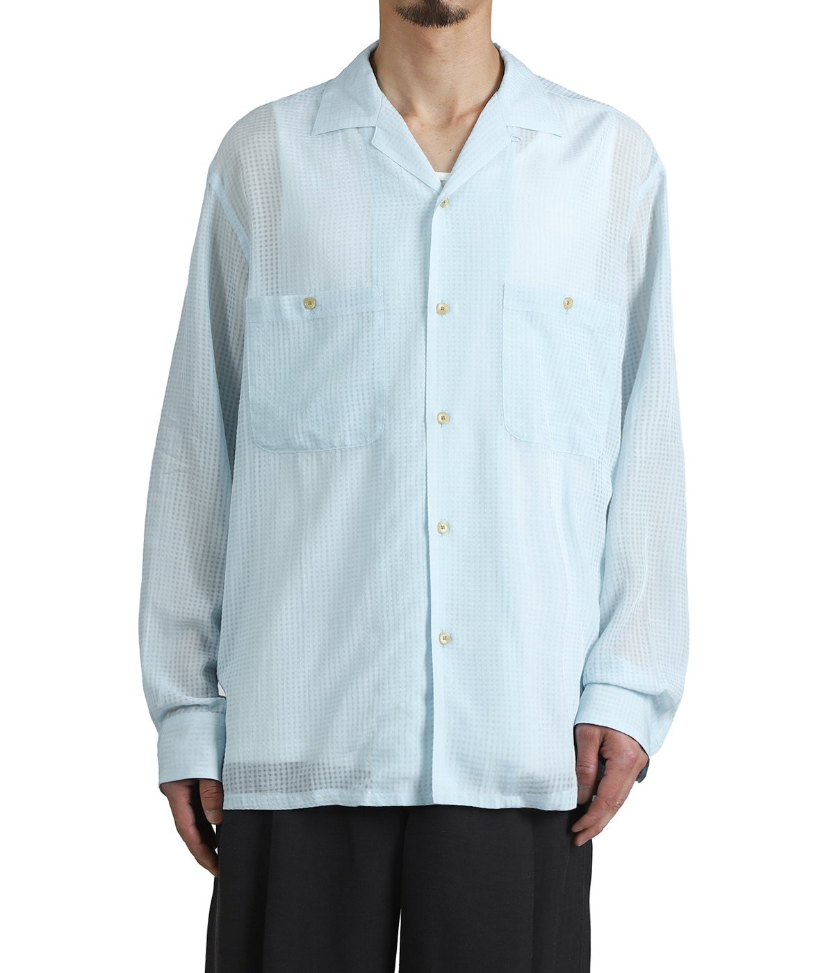 SHEER OPEN COLLAR SHIRTS L/S | SEVEN BY SEVEN(セブンバイセブン SHEER OPEN COLLAR SHIRTS L/S | SEVEN BY SEVEN(セブンバイセブン