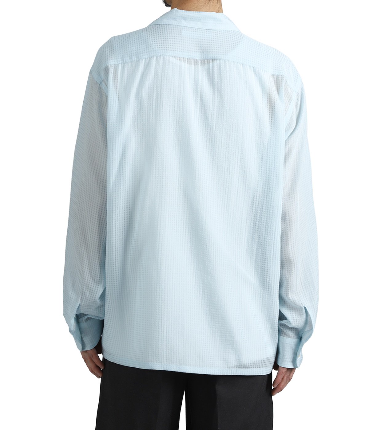 SHEER OPEN COLLAR SHIRTS L/S | SEVEN BY SEVEN(セブンバイセブン