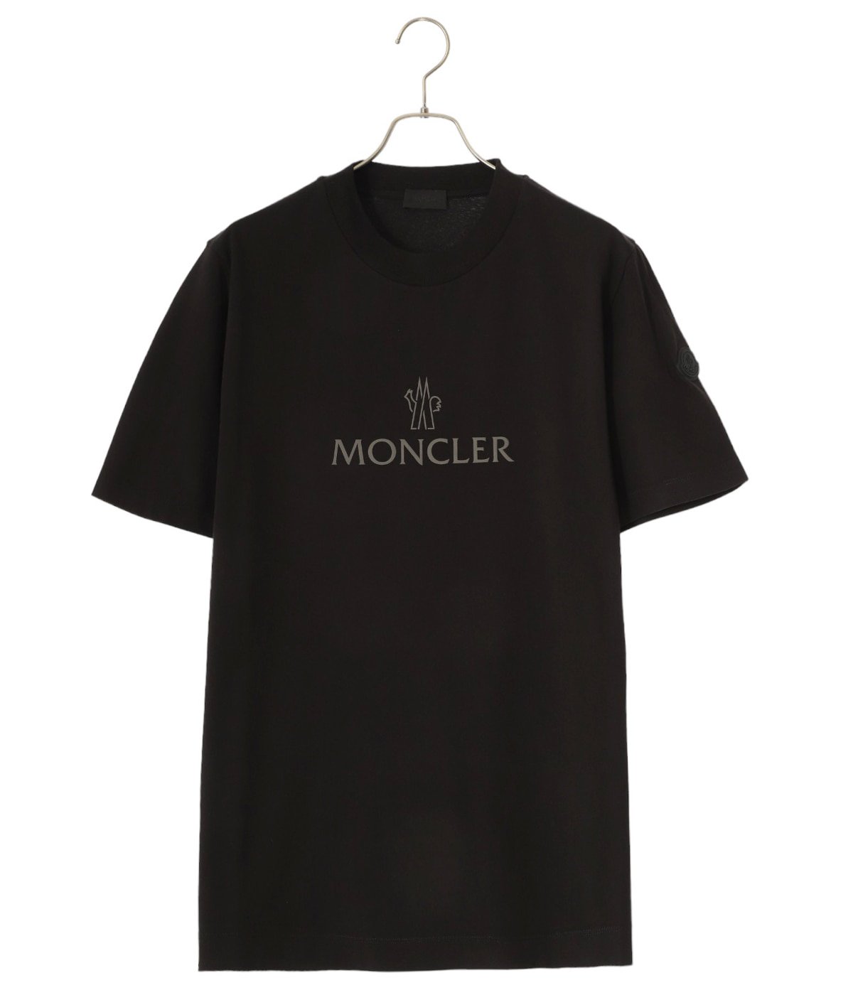 MONCLER◇袖ワッペン Tシャツ L コットン WHT 無地 I109P8C00005 829ET