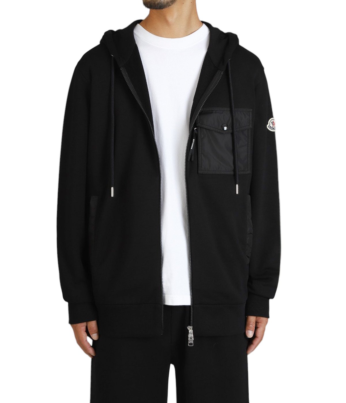 ゆ*ん様 モンクレール　23AW シリコンロゴ　ダブルジップアップスウェット　ブ MONCLER (モンクレール) エンボスロゴパッチ フルジップ パーカー