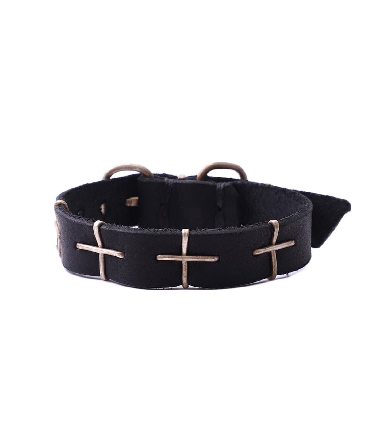 thin silver cross studded wrist band | m.a+(エムエークロス 