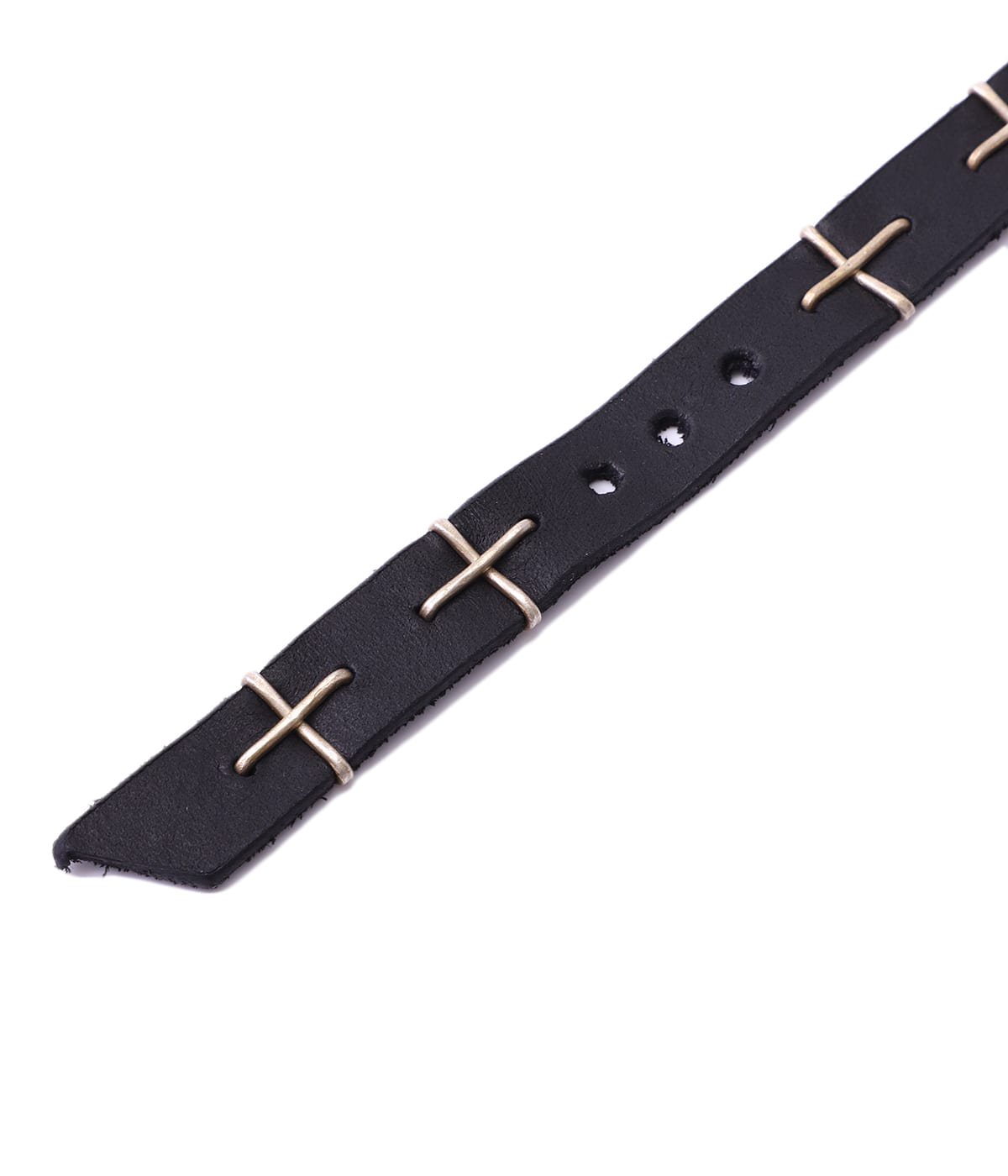 thin silver cross studded wrist band