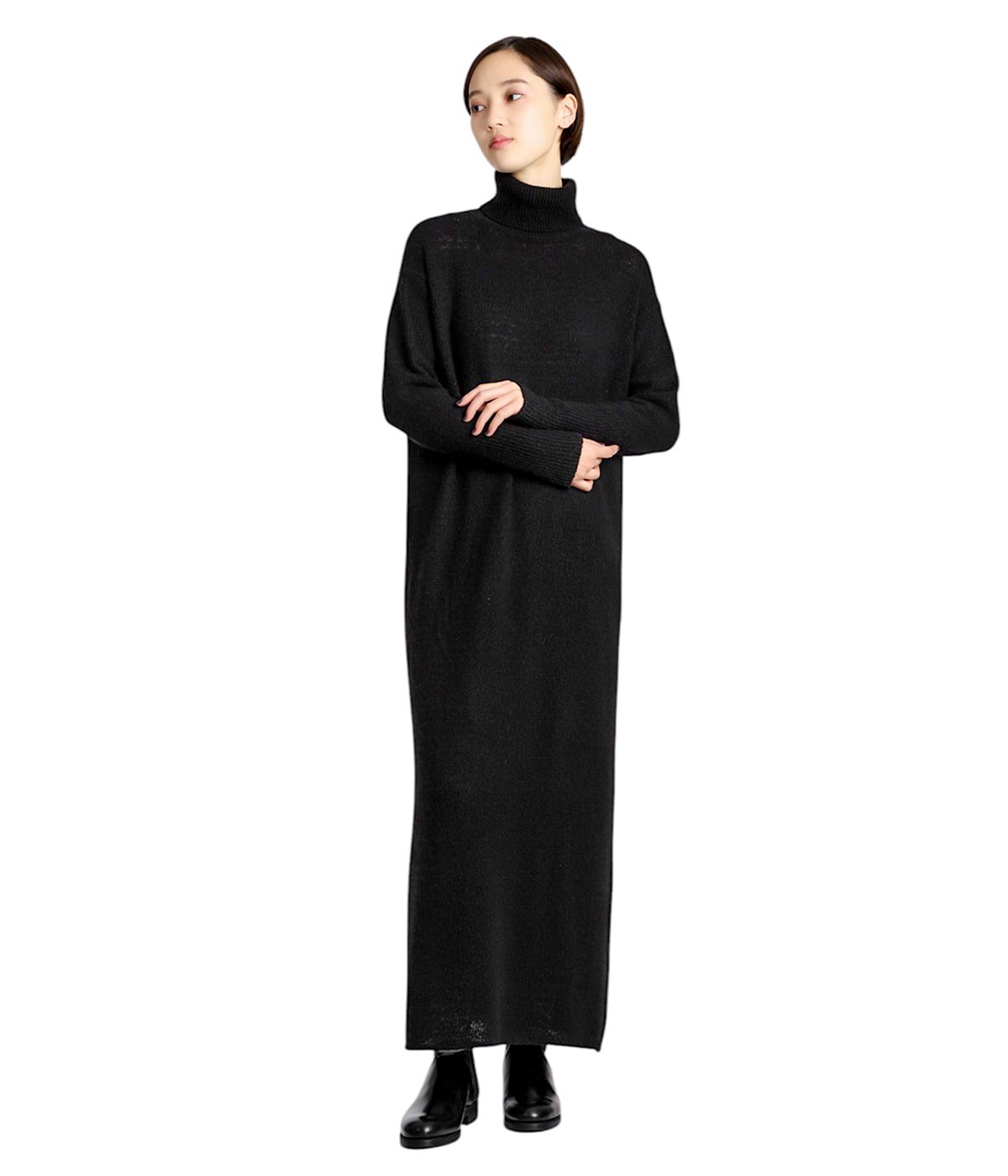 レディース】カシミヤ製品染 タートル ニットドレス | COMOLI