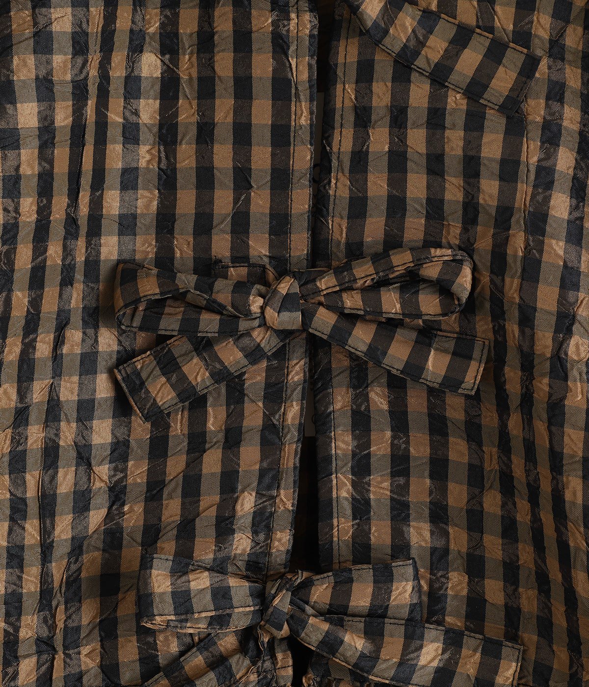 レディース】Crinkled Taffeta Check Peplum Blouse | GANNI(ガニー 