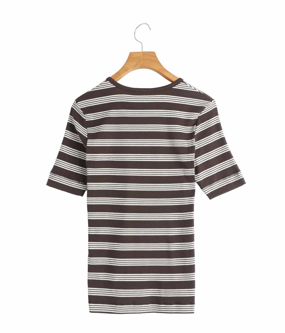 レディース】Soft Cotton Rib Short Sleeve T-Shirt Stripe | GANNI