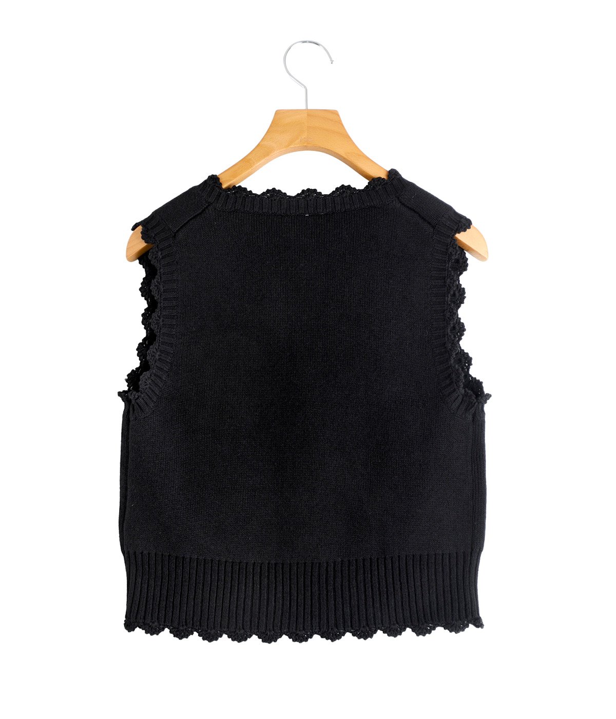 レディース】Cotton Cashmere Crochet Applique Vest | GANNI(ガニー