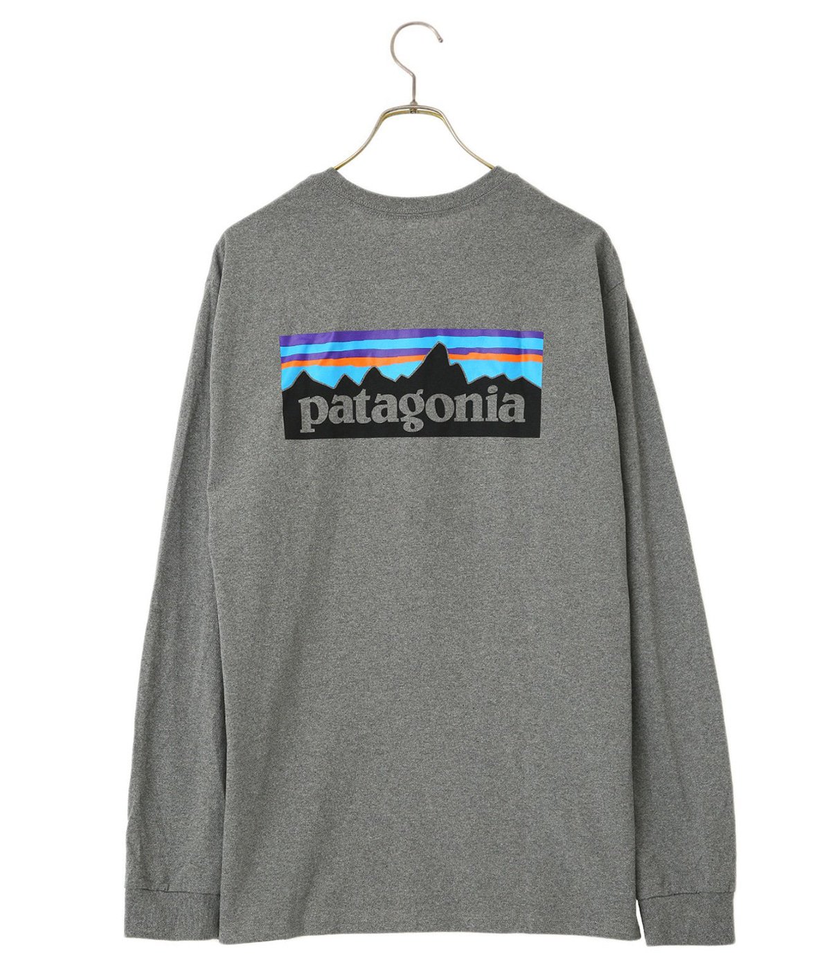 ◆PATAGONIA P-6 ロゴ ロングTシャツ / グレー Sサイズ