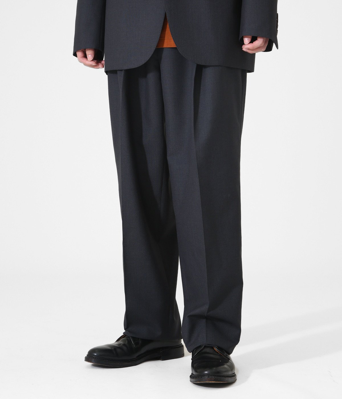 AURALEE 21aw BLUEFACED WOOL WIDE SLACKS | guardline.kz