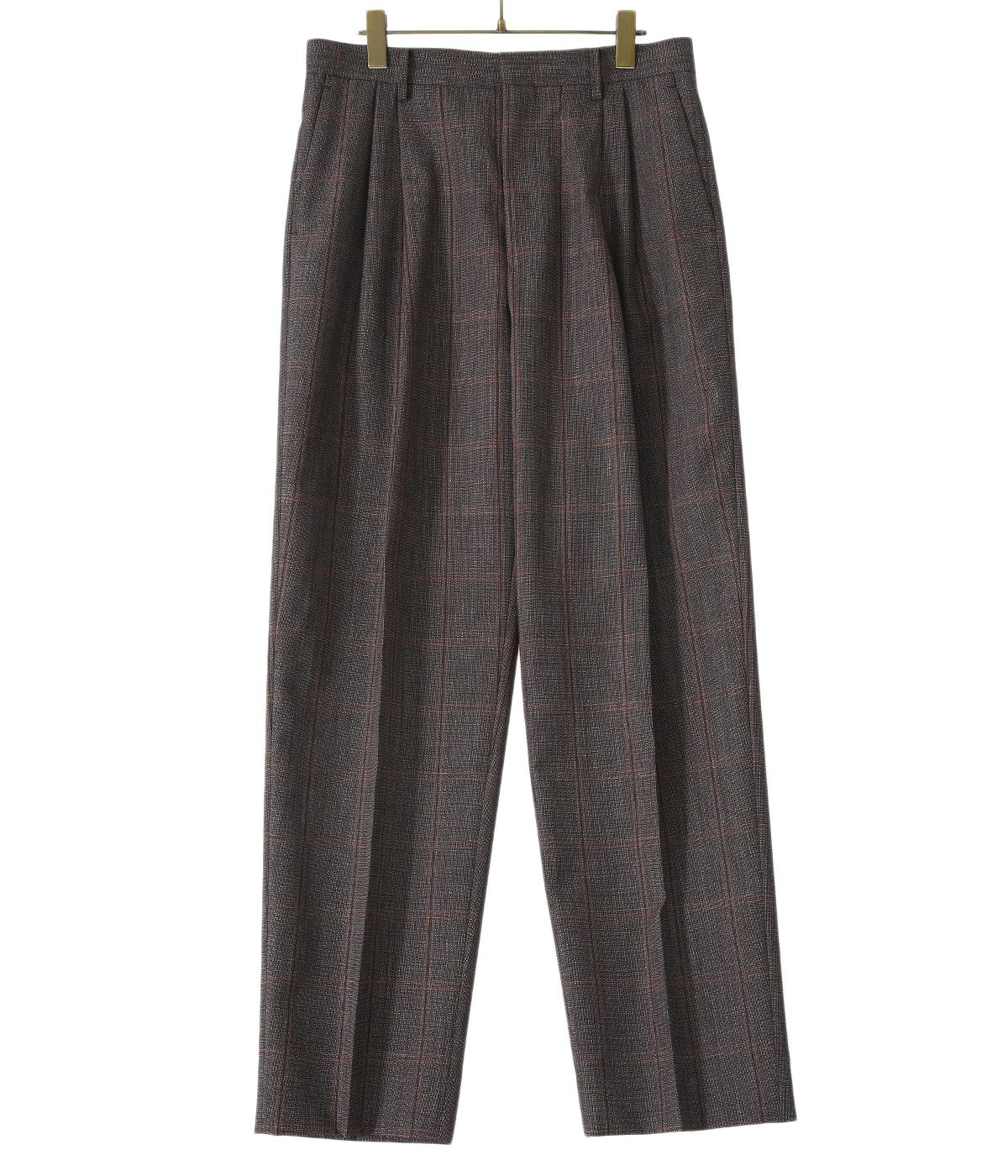 BLUEFACED WOOL CHECK WIDE SLACKS: AURALEE(オーラリー): MEN - ARKnets(アークネッツ