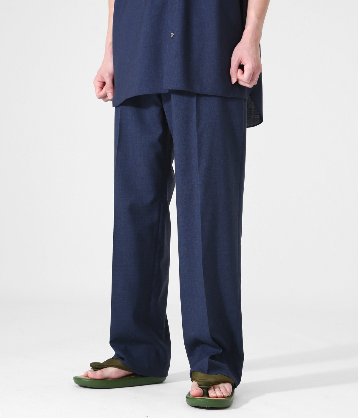 FLAT FRONT TROUSERS - SUPER 120s WOOL TROPICAL - | MARKAWARE 