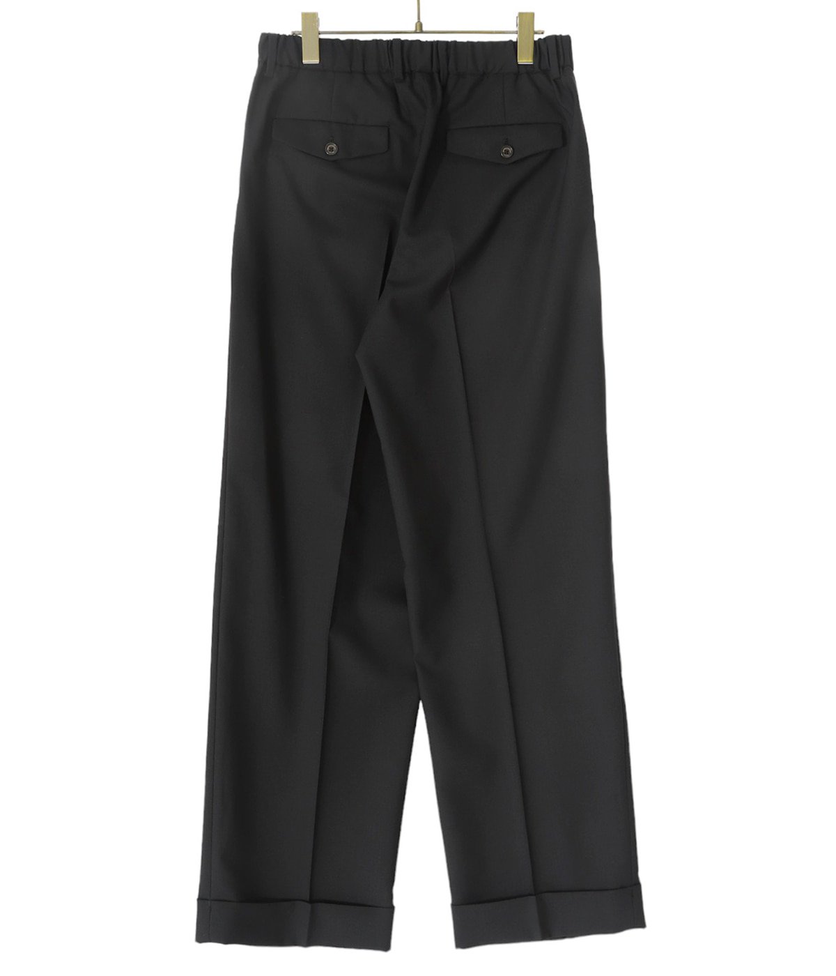ORGANIC WOOL TROPICAL DOUBLE PLEATED CLASSIC WIDE TROUSERS 