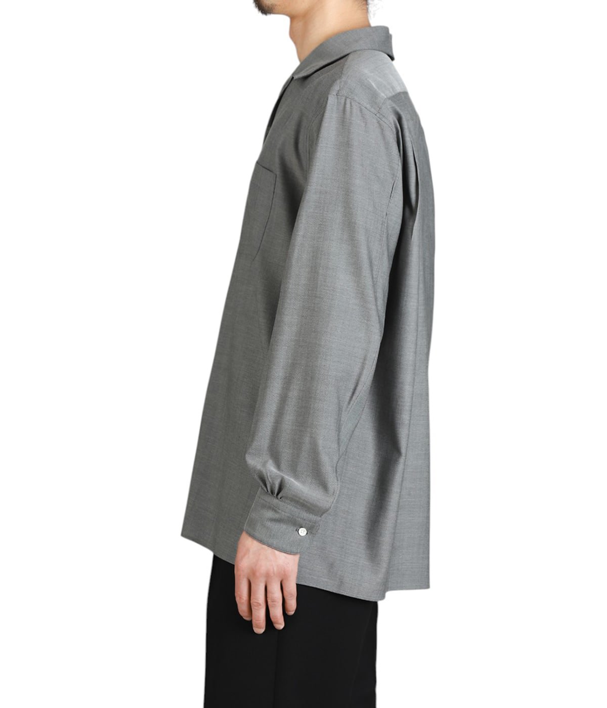 MARKAWARE 長袖シャツライトグレー ITALIAN OPEN COLLAR SHIRT | MARKAWARE(マーカウェア) / トップス
