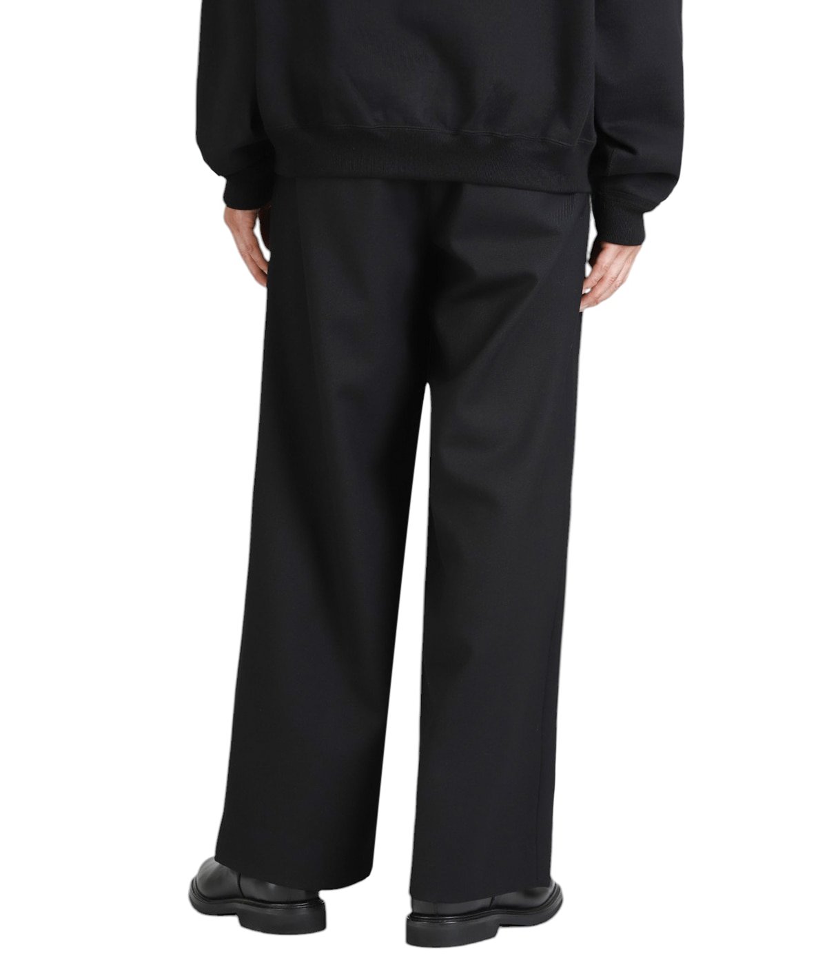 TRIPLE PLEATED WIDE TROUSERS ORGANIC WOOL SURVIVAL CLOTH