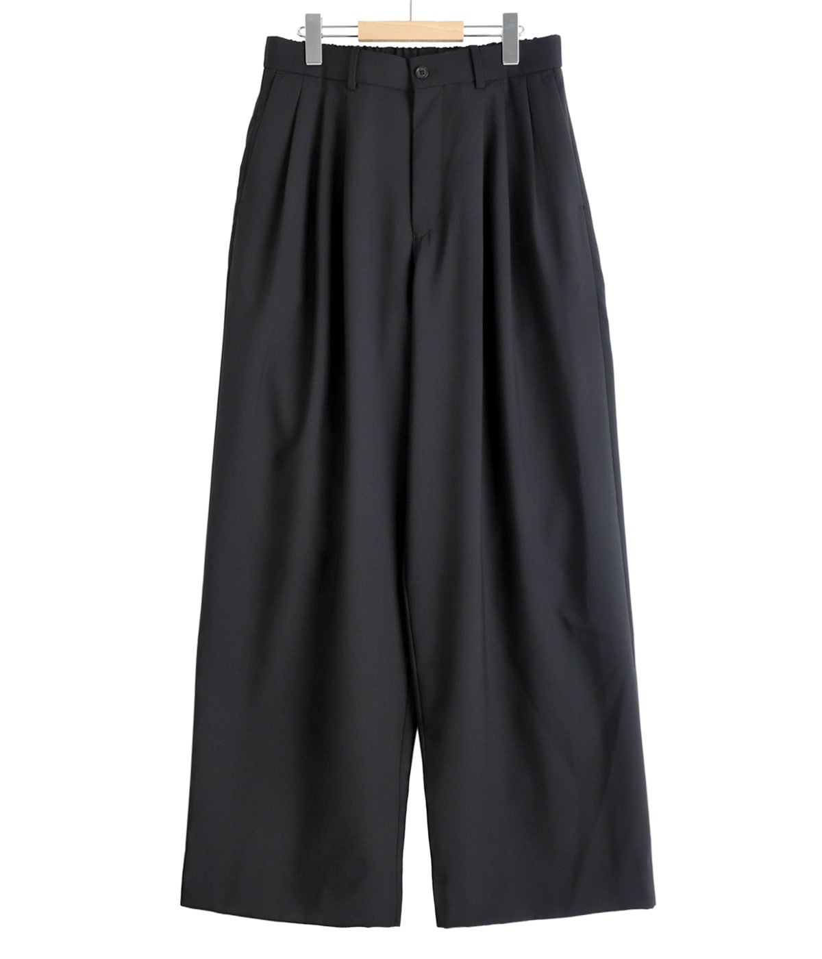 TRIPLE PLEATED WIDE TROUSERS -ORGANIC WOOL 2/80 TROPICAL