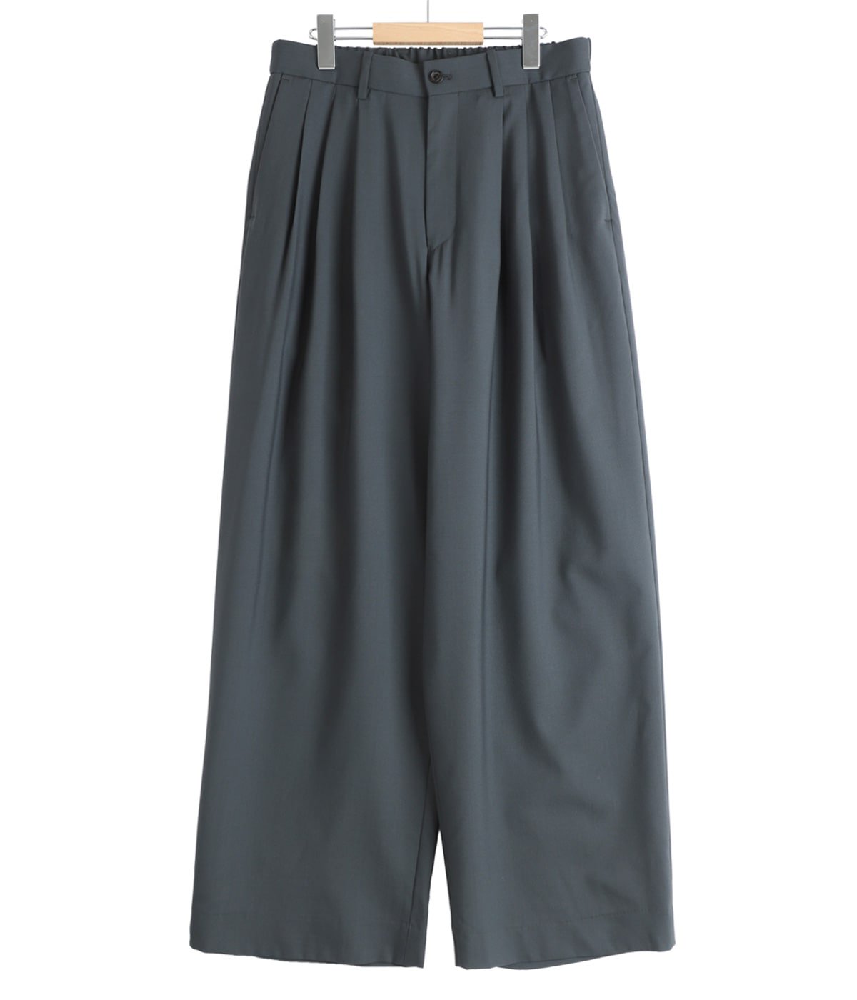 TRIPLE PLEATED WIDE TROUSERS -ORGANIC WOOL 2/80 TROPICAL