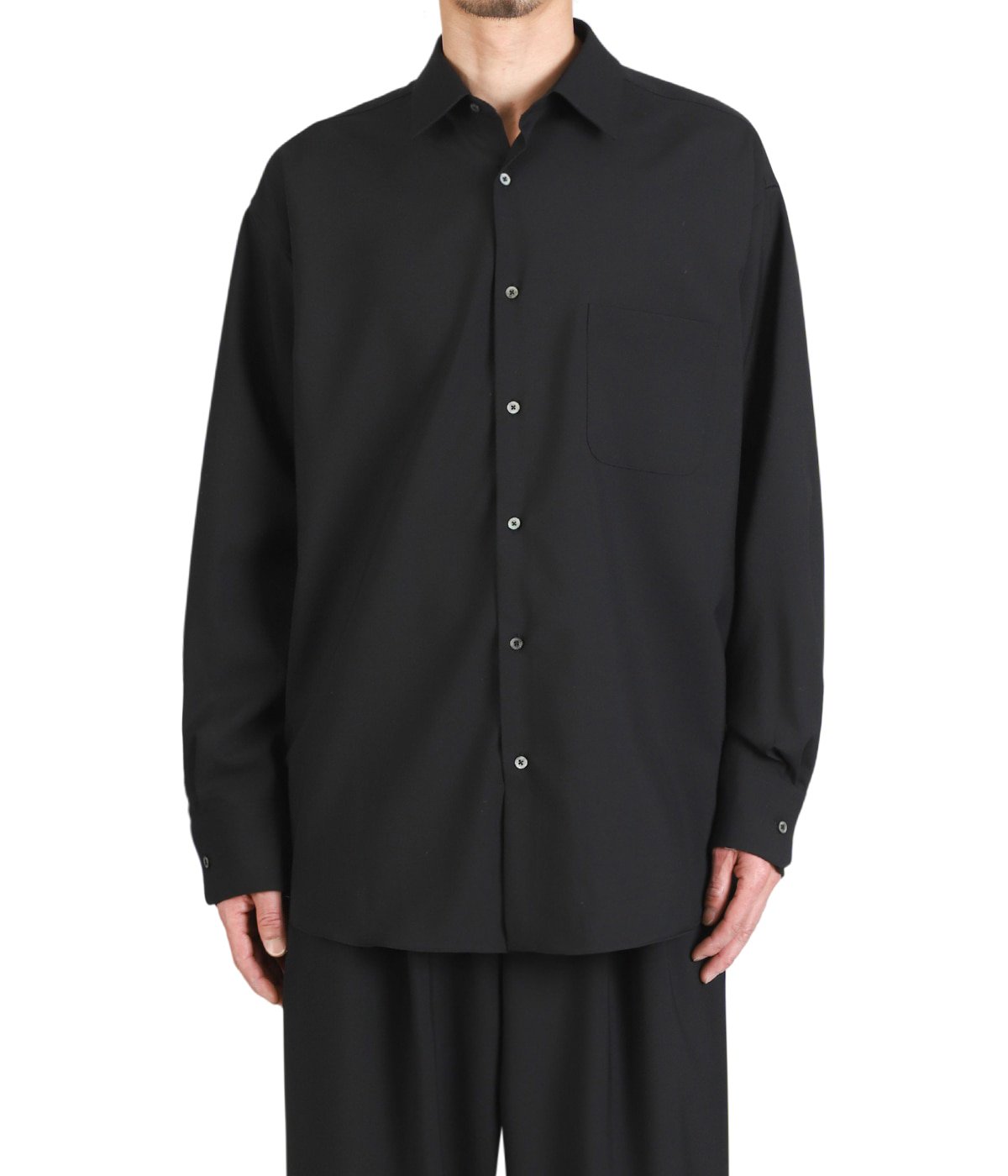 COMFORT FIT SHIRT -ORGANIC WOOL 2/80 TROPICAL- | MARKAWARE(マーカ COMFORT FIT SHIRT -ORGANIC WOOL 2/80 TROPICAL- | MARKAWARE(マーカ