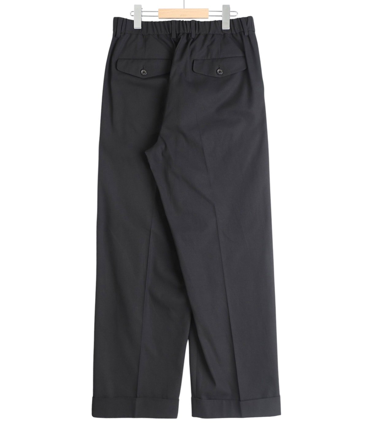 DOUBLE PLEATED SEMI EASY TROUSERS -ORGANIC COTTON VOILE YARN TWILL