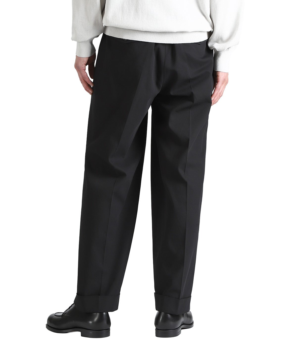 DOUBLE PLEATED SEMI EASY TROUSERS -ORGANIC COTTON VOILE YARN TWILL