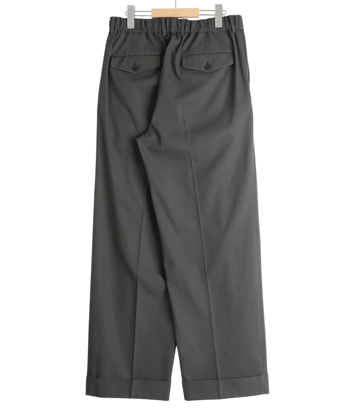 DOUBLE PLEATED SEMI EASY TROUSERS -ORGANIC COTTON VOILE YARN TWILL