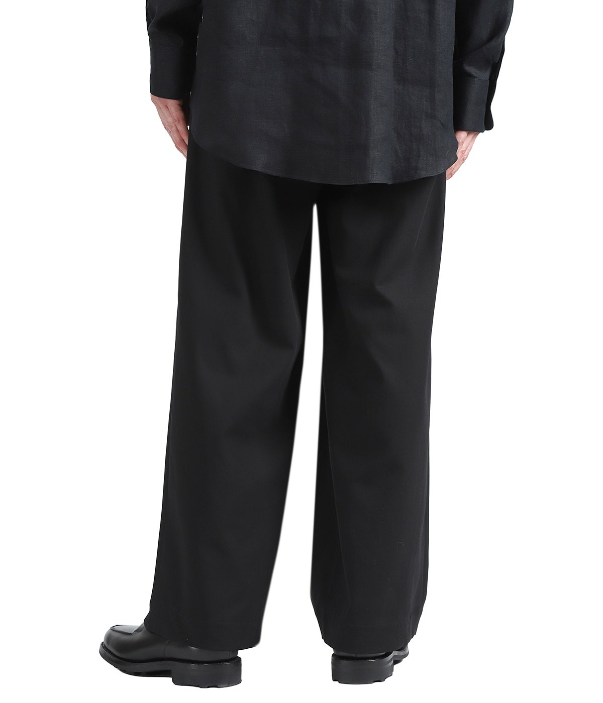 TRIPLE PLEATED EASY TROUSERS -ORGANIC COTTON VOILE YARN TWILL