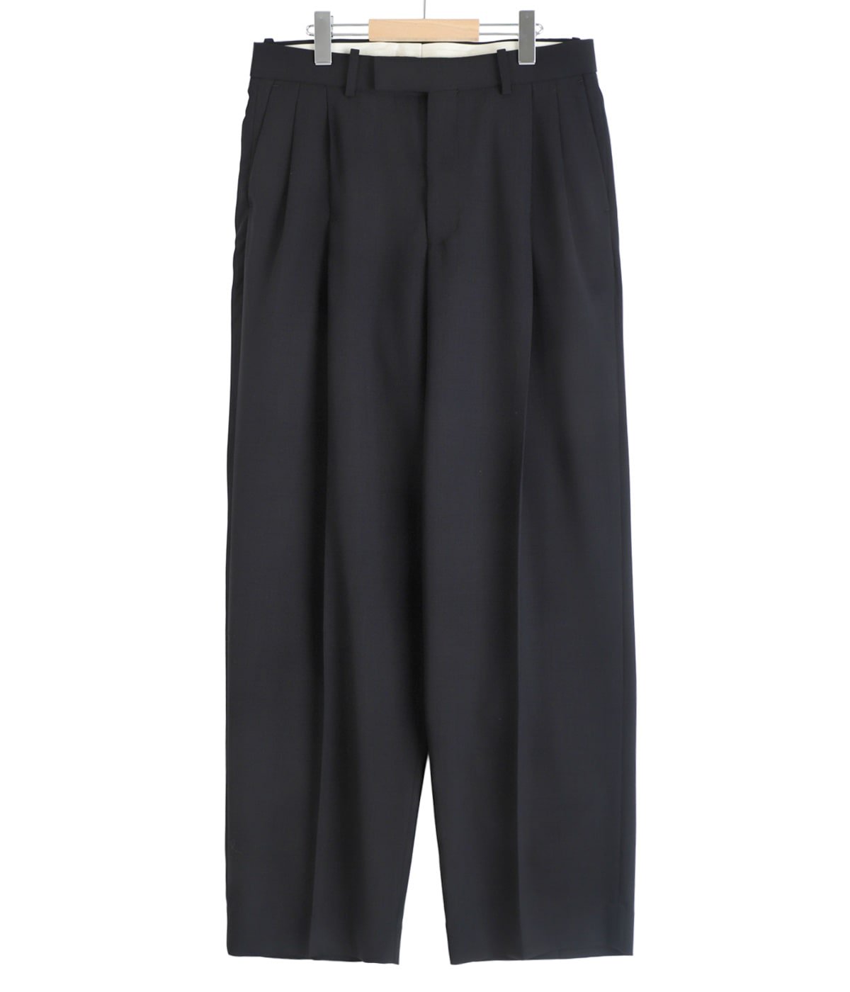 DOUBLE PLEATED TROUSERS -ORGANIC WOOL LIGHT SERGE- | MARKAWARE