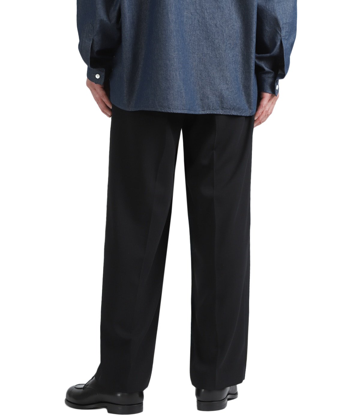 MARKAWARE DOUBLE PLEATED TROUSERS ブラック MARKAWARE (マーカウェア) DOUBLE PLEATED TROUSERS / ダブルプリーツ