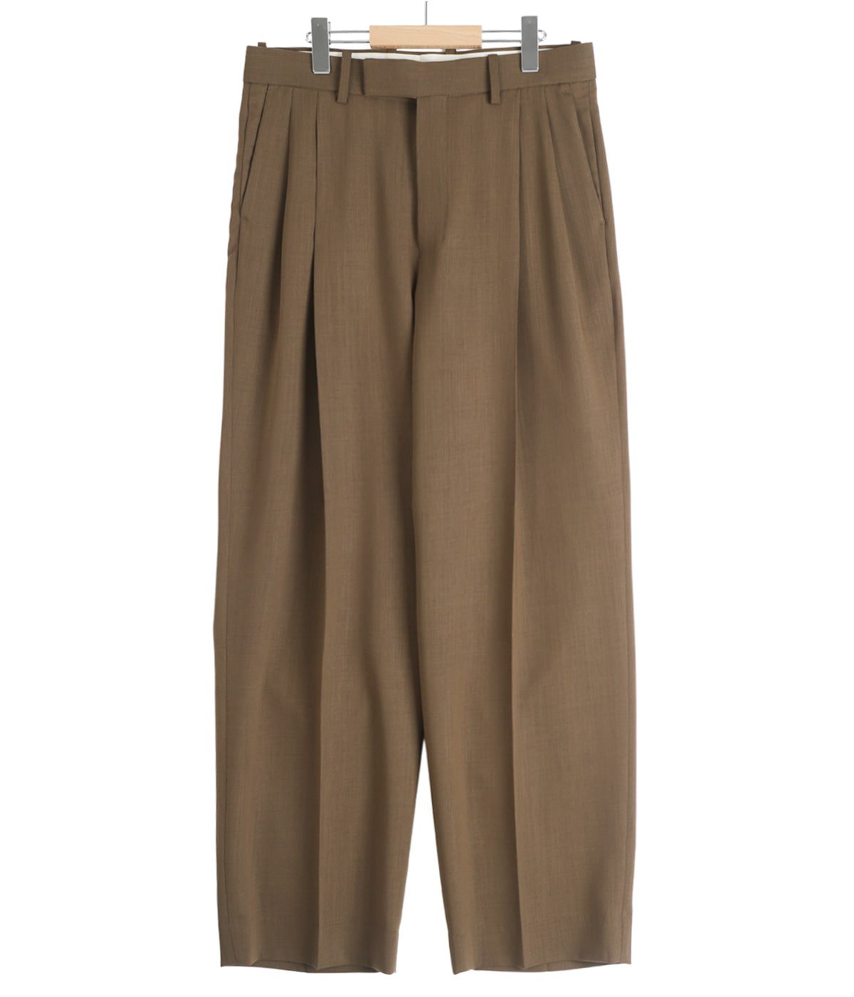 DOUBLE PLEATED TROUSERS -ORGANIC WOOL LIGHT SERGE- | MARKAWARE