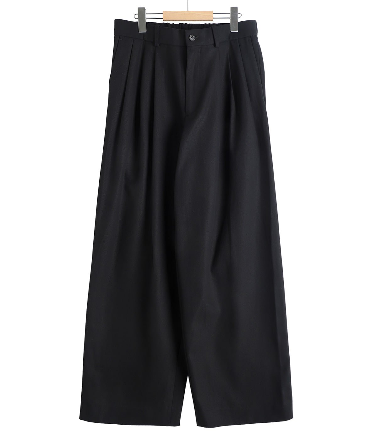 MARKAWARE / ボトム/3/コットン/BLK/A23D-03PT02C TRIPLE PLEATED WIDE TROUSERS ORGANIC COTTON SURVIVAL CLOTH