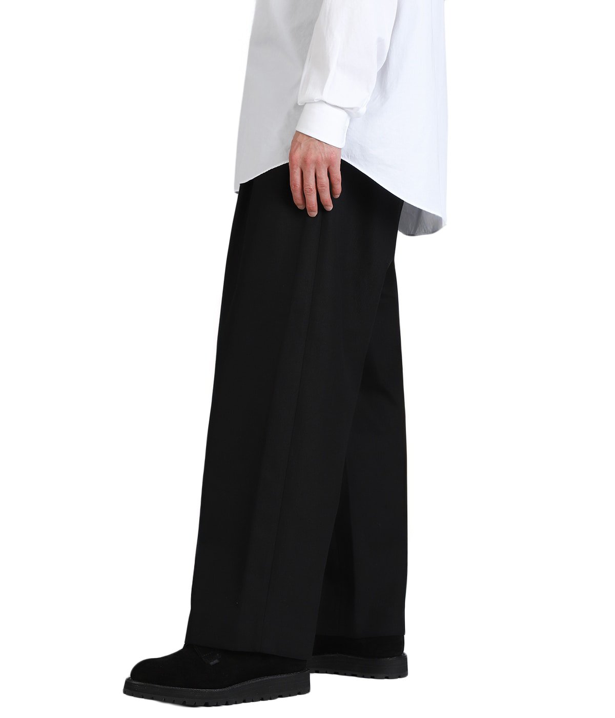 TRIPLE PLEATED WIDE TROUSERS ORGANIC COTTON SURVIVAL CLOTH