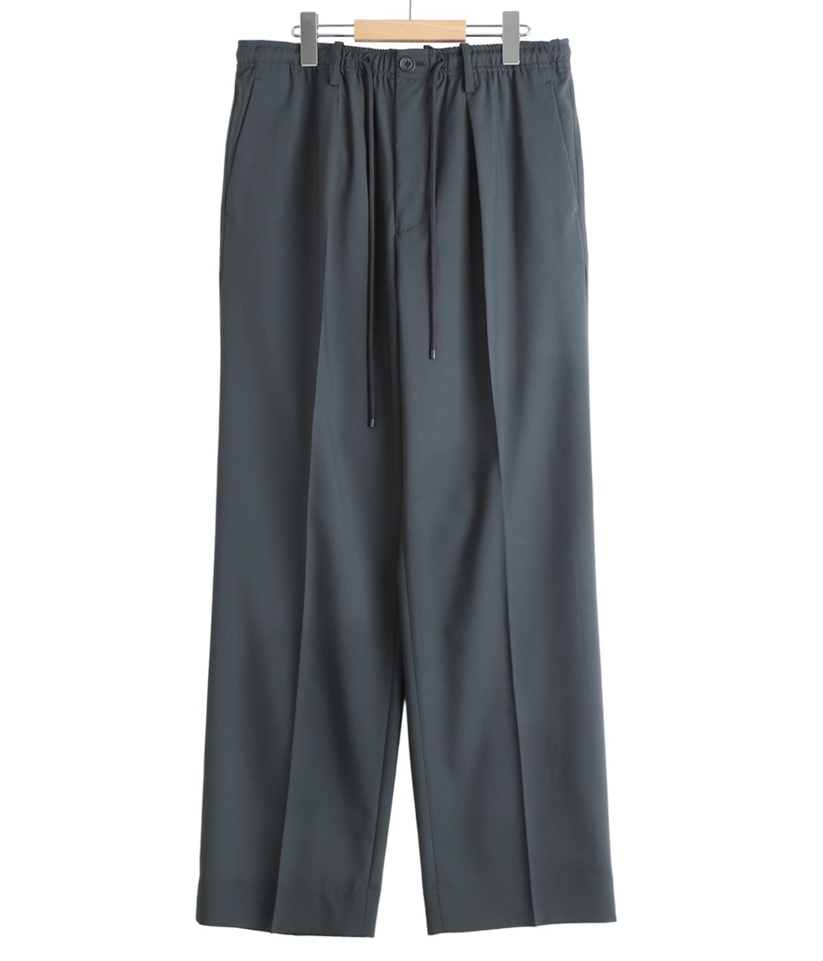 ONE TUCK TAPERED EASY PANTS -ORGANIC WOOL 2/80 TROPICAL
