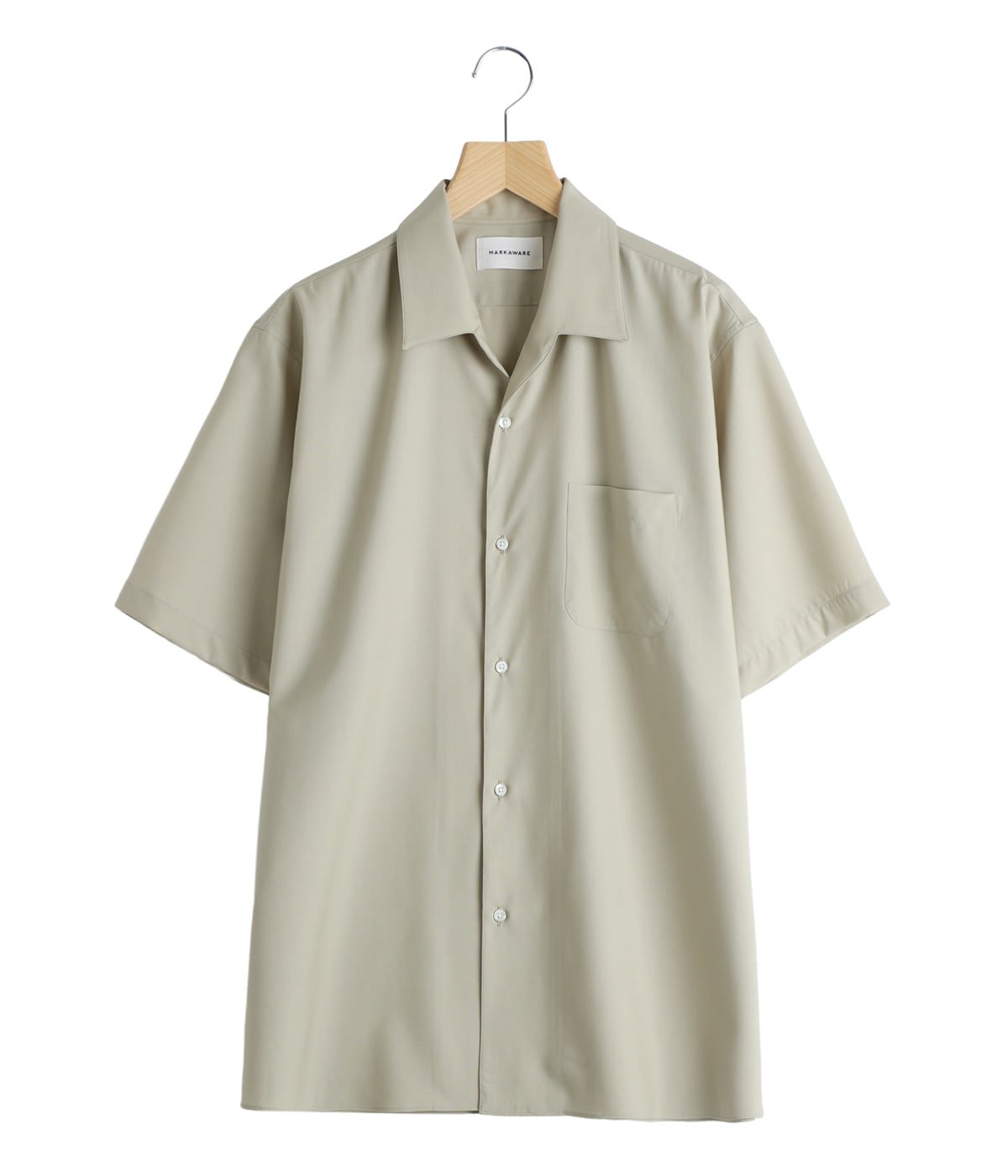 ITALIAN OPEN COLLAR S/S SHIRT ORGANIC WOOL 2/80 TROPICAL