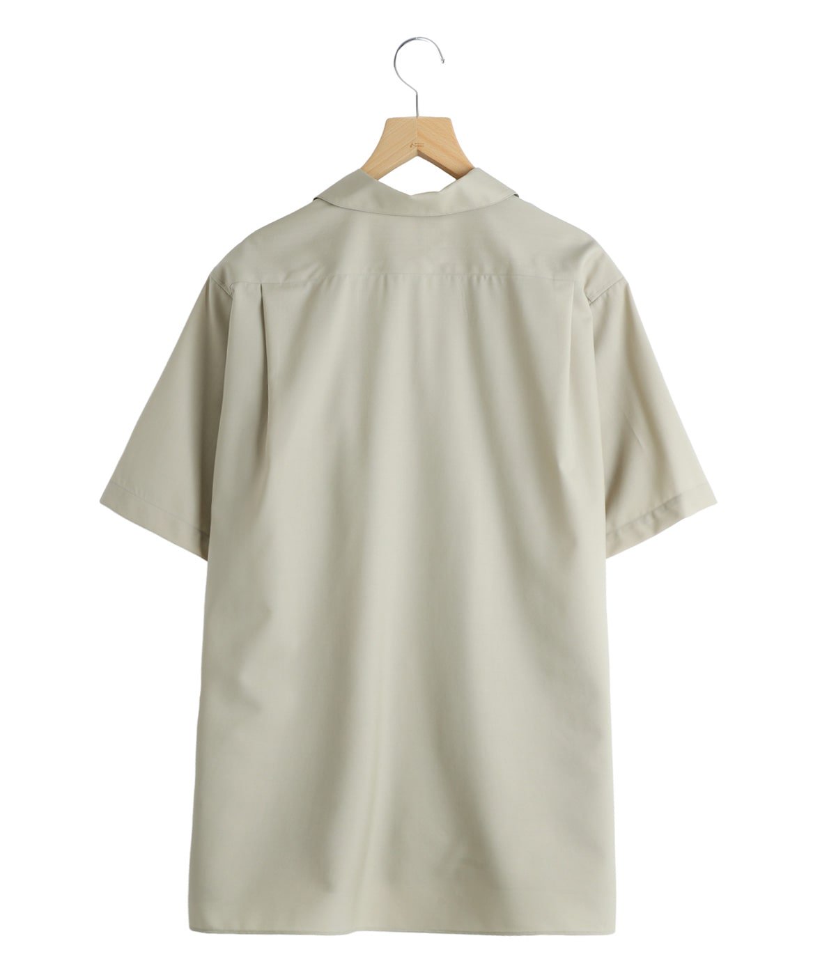 ITALIAN OPEN COLLAR S/S SHIRT ORGANIC WOOL 2/80 TROPICAL