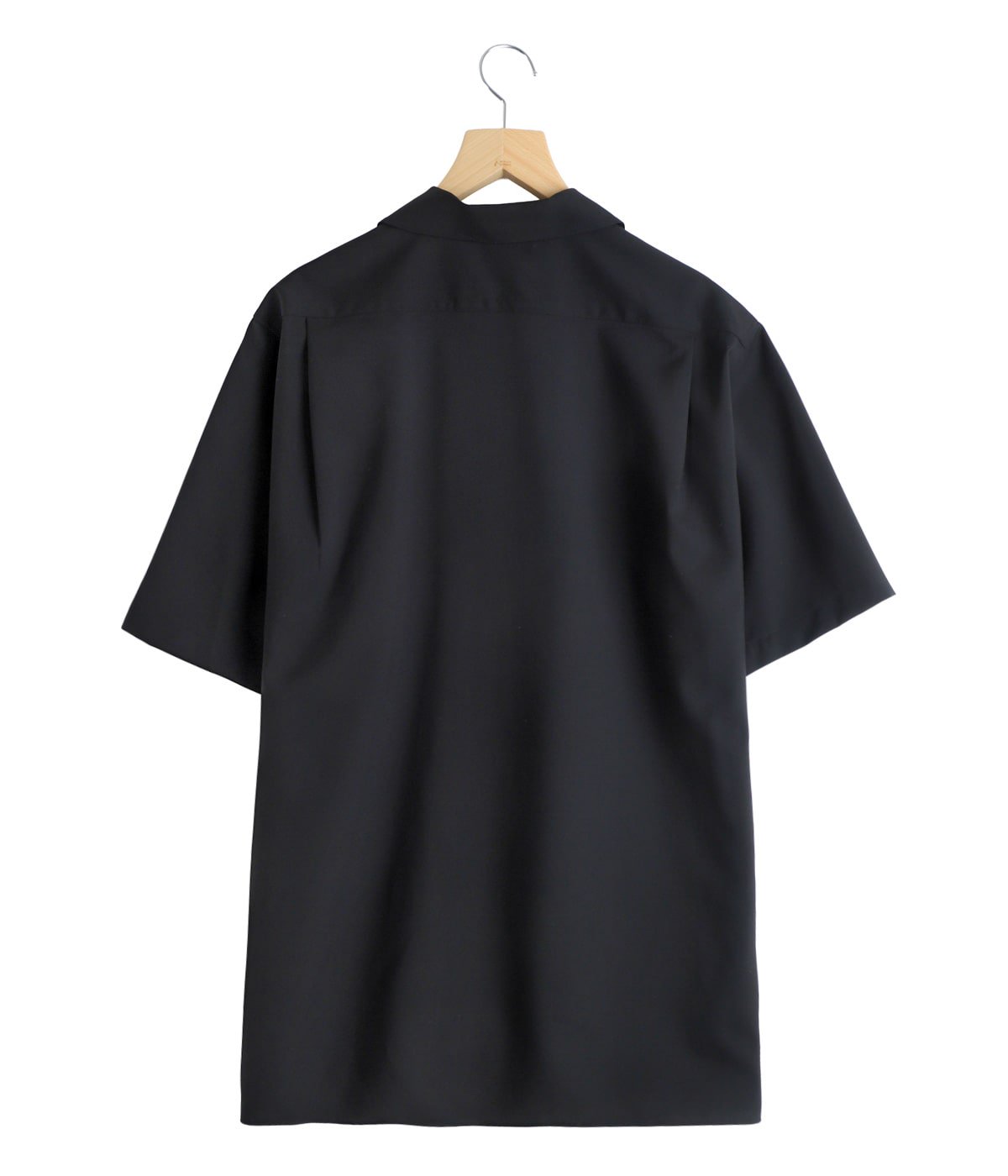 ITALIAN OPEN COLLAR S/S SHIRT ORGANIC WOOL 2/80 TROPICAL