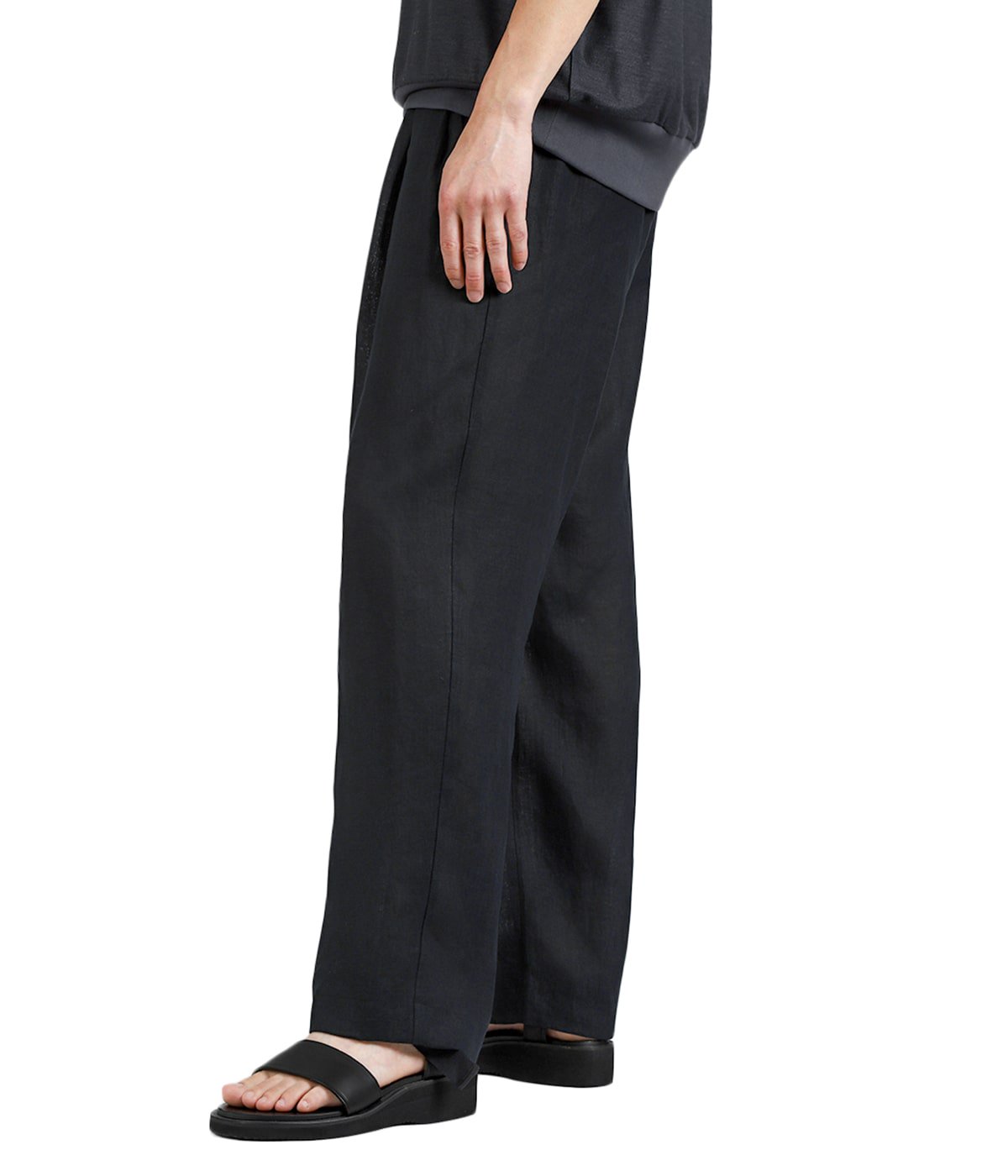 DOUBLE PLEATED EASY TROUSERS HEMP SHIRTING | MARKAWARE(マーカ