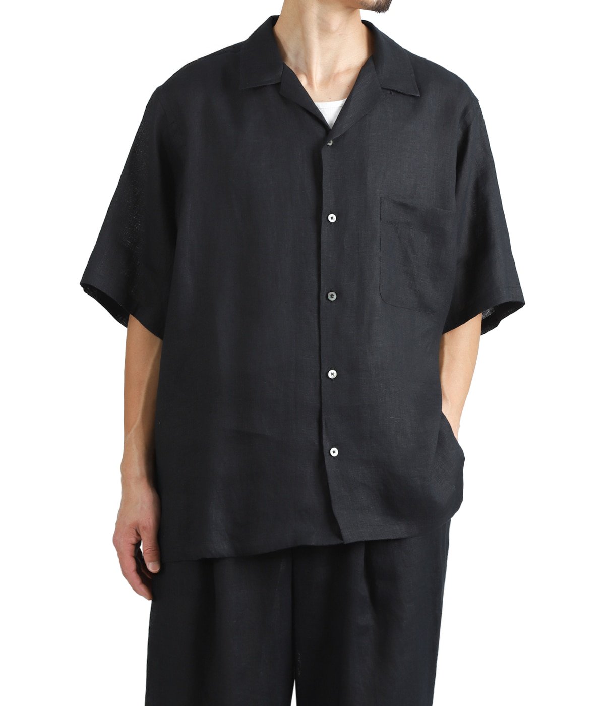 トップス HEMP SHIRTING NEW OPEN COLLAR S/S SHIRT NEW OPEN COLLAR S/S SHIRT HEMP SHIRTING | MARKAWARE(マーカウェア