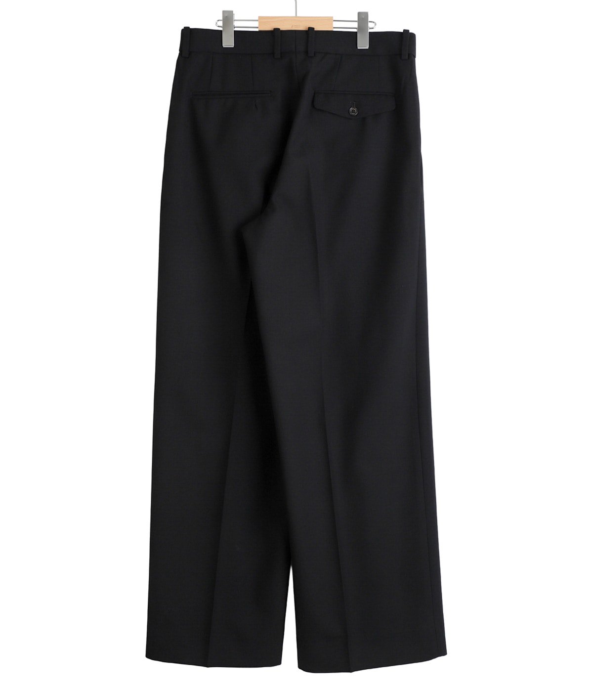 FLAT FRONT WIDE TROUSERS ORGANIC WOOL SURVIVAL CLOTH | MARKAWARE