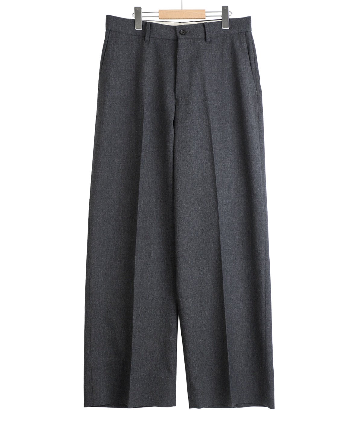 FLAT FRONT WIDE TROUSERS ORGANIC WOOL SURVIVAL CLOTH | MARKAWARE