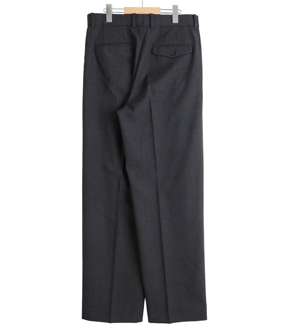 FLAT FRONT WIDE TROUSERS ORGANIC WOOL SURVIVAL CLOTH | MARKAWARE