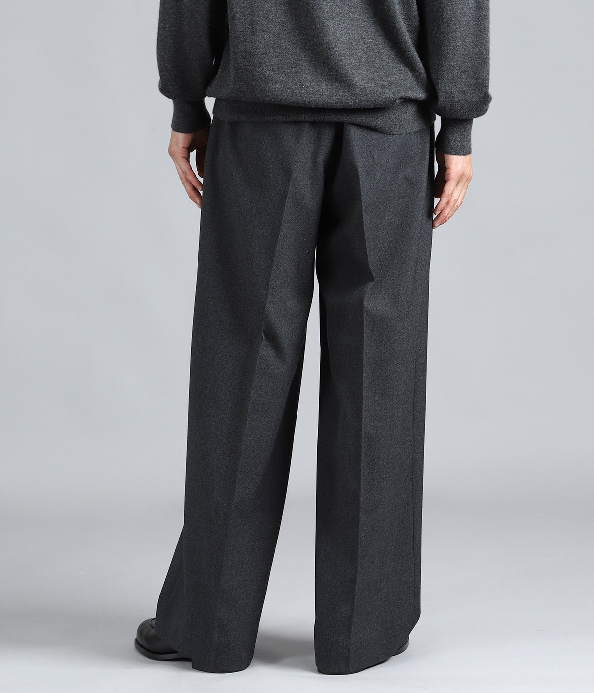 FLAT FRONT WIDE TROUSERS ORGANIC WOOL SURVIVAL CLOTH | MARKAWARE