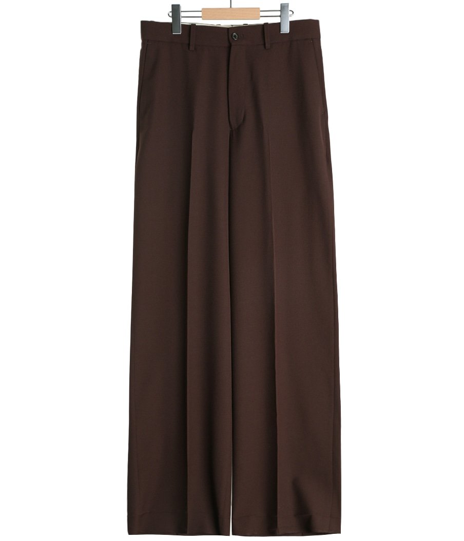 予約】FLAT FRONT WIDE TROUSERS ORGANIC WOOL SURVIVAL CLOTH